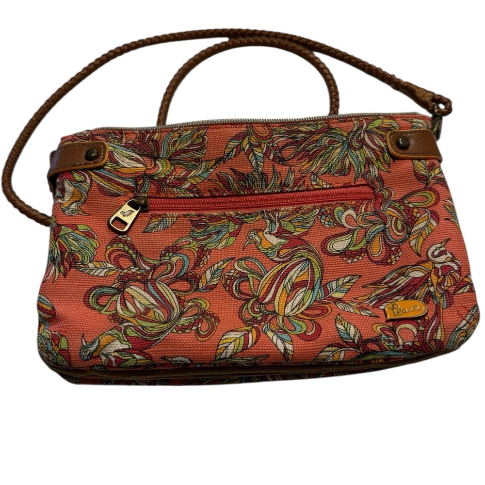 Sakroots Orange Floral Crossbody Women's Bag